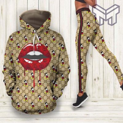 Gucci mickey mouse hoodie leggings luxury brand clothing clothes outfit for women hot 2023