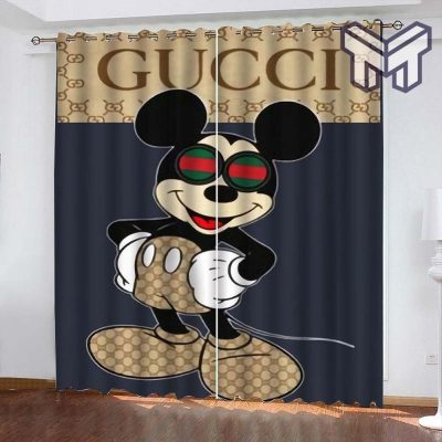 Gucci mickey printed premium logo fashion luxury brand window curtain window decor,curtain waterproof with sun block