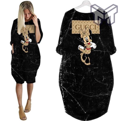 Gucci minnie mouse batwing pocket dress luxury brand clothing clothes outfit for women hot 2023