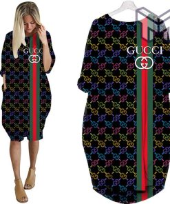 Gucci multicolor batwing pocket dress luxury brand clothing clothes outfit for women hot 2023