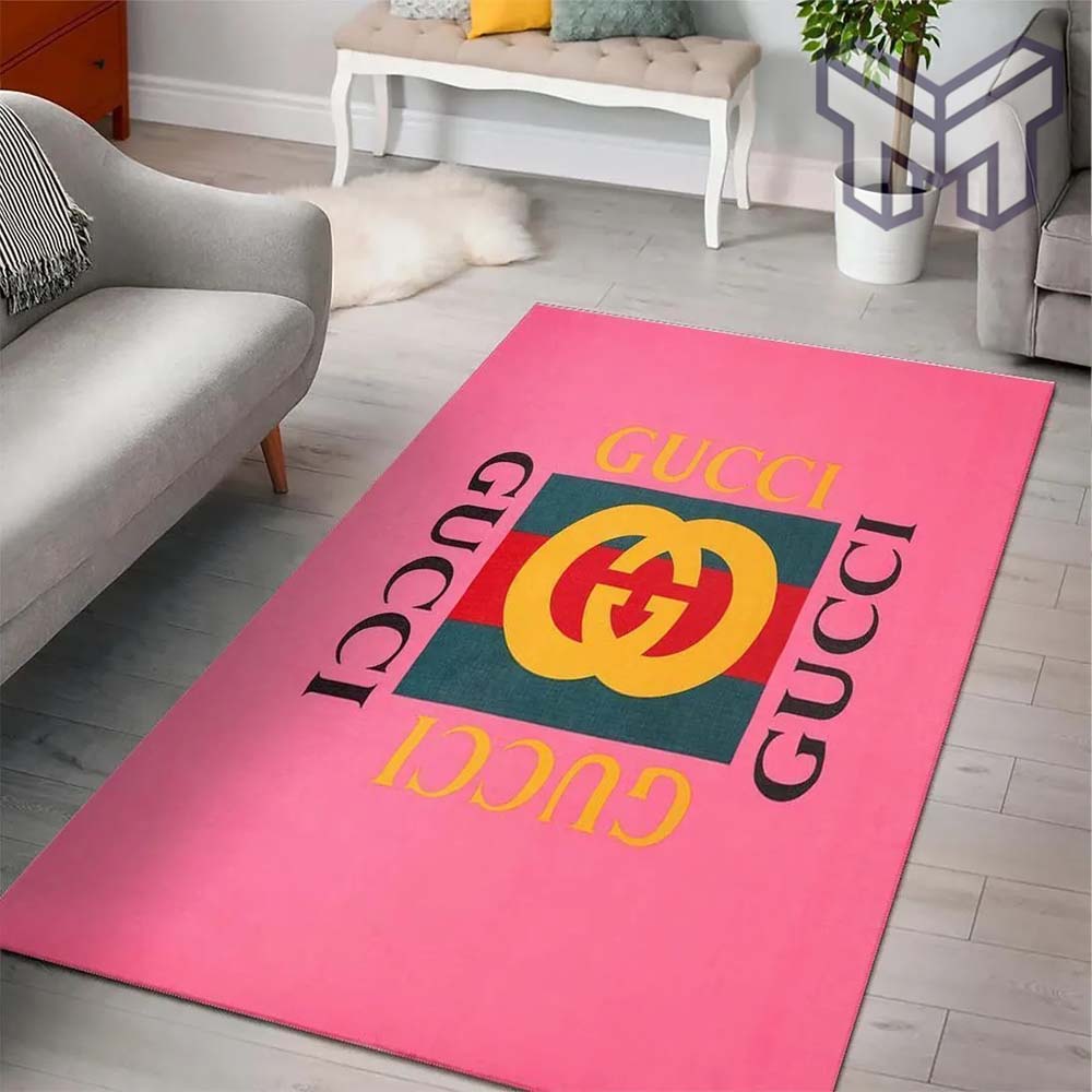 Gucci pink luxury area rug for living room bedroom carpet home decorations mat type 02