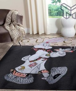 Gucci rabbit luxury area rug for living room bedroom carpet home decorations mat