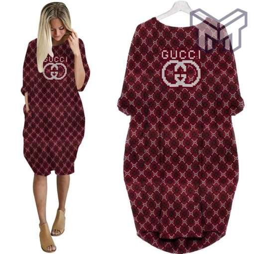 Gucci red batwing pocket dress luxury brand clothing clothes outfit for women hot 2023