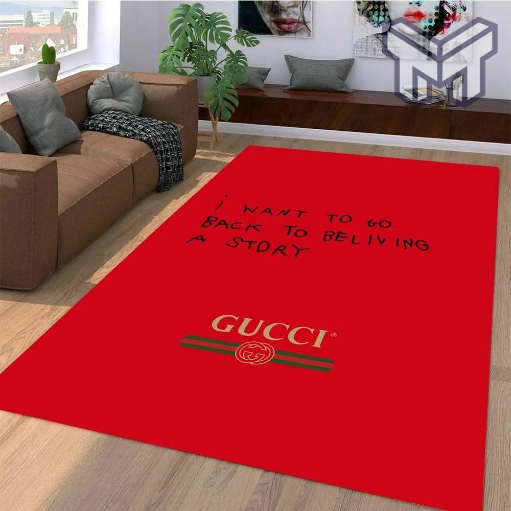 Gucci red luxury area rug for living room bedroom carpet home decorations mat type 01