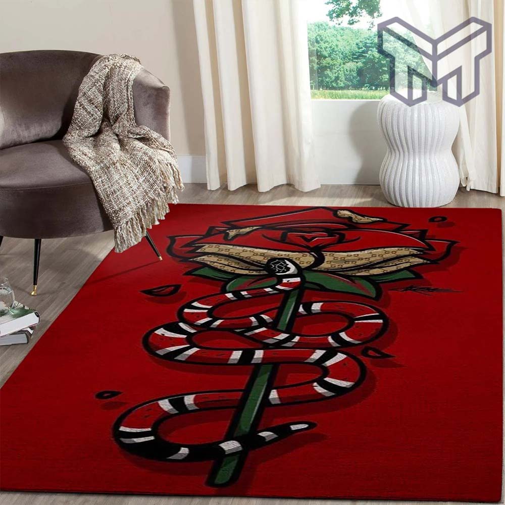 Gucci red snake luxury area rug for living room bedroom carpet home decorations mat type 1