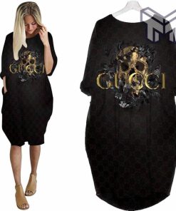 Gucci skull batwing pocket dress luxury brand clothing clothes outfit for women hot 2023