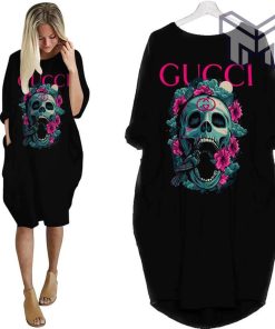 Gucci skull batwing pocket dress luxury brand clothing clothes outfit for women hot 2023 Type01