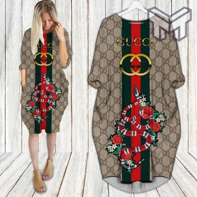 Gucci snake batwing pocket dress luxury clothing clothes outfit for women hot 2023