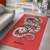 Gucci snake red luxury area rug for living room bedroom carpet home decorations mat