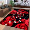 Gucci snake rose luxury area rug for living room bedroom carpet home decorations mat