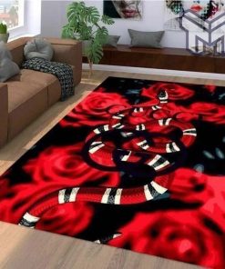 Gucci snake rose luxury area rug for living room bedroom carpet home decorations mat