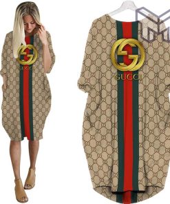 Gucci stripe batwing pocket dress luxury brand clothing clothes outfit for women hot 2023 Type01