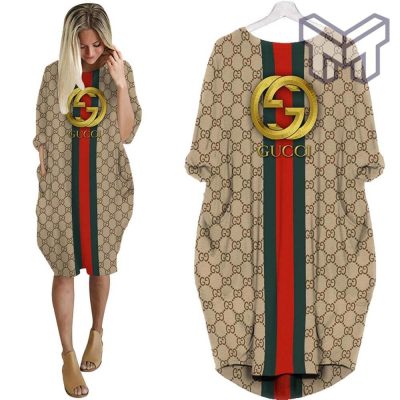 Gucci stripe batwing pocket dress luxury brand clothing clothes outfit for women hot 2023 Type01