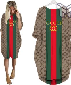 Gucci stripe batwing pocket dress luxury brand clothing clothes outfit for women hot 2023 Type02