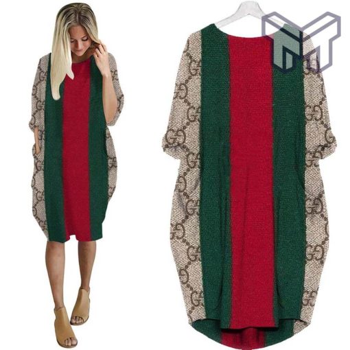 Gucci stripe batwing pocket dress luxury brand clothing clothes outfit for women hot 2023 Type04