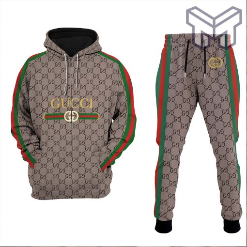 Gucci stripe hoodie sweatpants pants hot 2023 luxury brand clothing clothes outfit for men type01