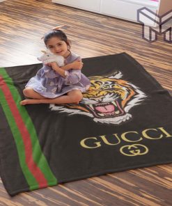 Gucci tiger new luxury brand logo premium blanket fleece thin blanket to keep warm