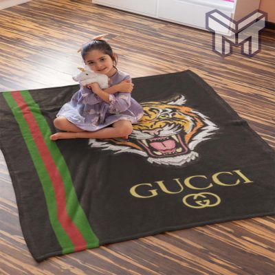 Gucci tiger new luxury brand logo premium blanket fleece thin blanket to keep warm