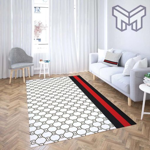 Gucci white luxury area rug 08 for living room bedroom carpet floor mats keep warm in winter mat