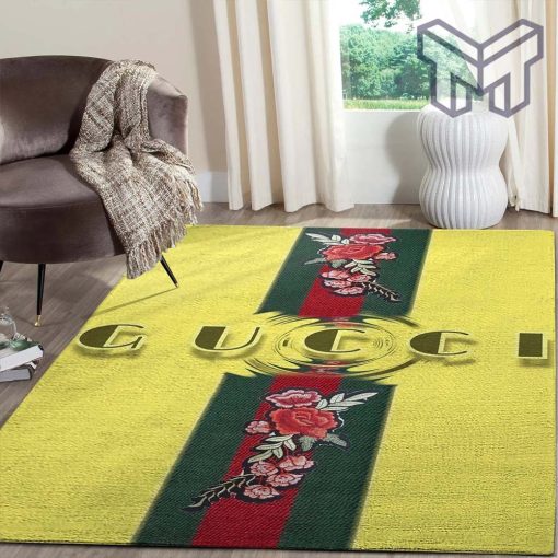 Gucci yellow luxury area rug for living room bedroom carpet home decorations mat