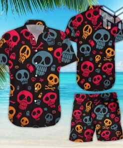 Hawaii Shirt For Mens Halloween Skull Printed Shirts