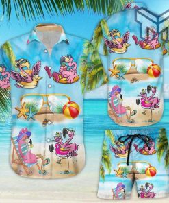 Hawaiian Shirt With Pink Flamingos Flamingo Cocktail Summer Vibes Beach Aloha Hawaii Shirt Flamingo Gift