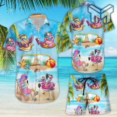 Hawaiian Shirt With Pink Flamingos Flamingo Cocktail Summer Vibes Beach Aloha Hawaii Shirt Flamingo Gift