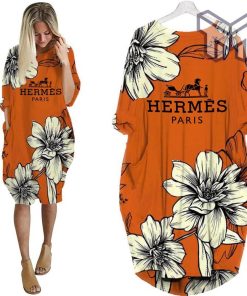 Hermes flower batwing pocket dress luxury brand clothing clothes outfit for women hot 2023