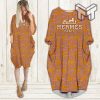 Hermes orange batwing pocket dress luxury brand clothing clothes outfit for women hot 2023