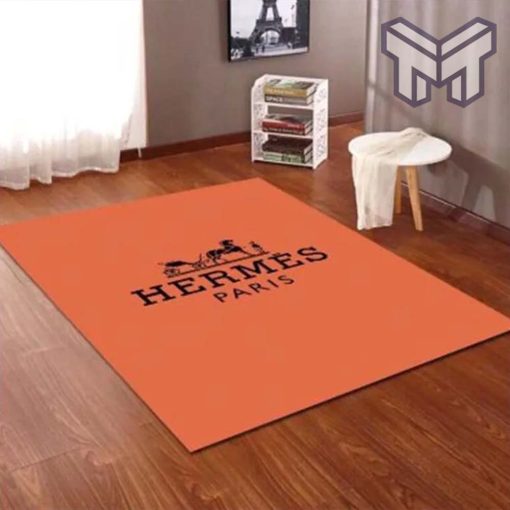 Hermes orange luxury area rug for living room bedroom carpet home decorations mat