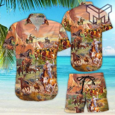 Horse Print Shirt Cowboy Love Life Hawaiian Shirt Special Gift For Cowboy Lovers