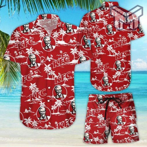 KFC Tropical Flower Aloha Hawaiian Shirts and short Summer hawaiian day 3d Hawaii shirt