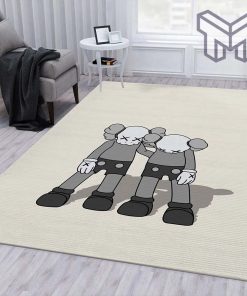 Kaws along the way grey area rug living room rug family gift us decor