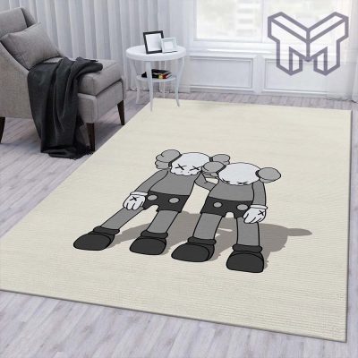 Kaws along the way grey area rug living room rug family gift us decor