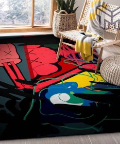 Kaws area rug for christmas living room rug family gift us decor