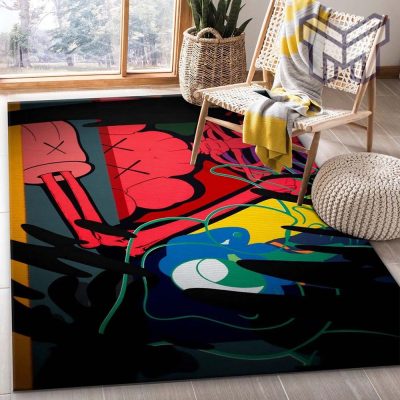 Kaws area rug for christmas living room rug family gift us decor