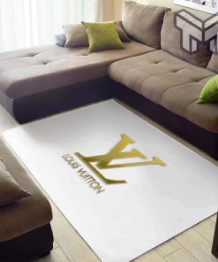 Louis Vuitton Rug Luxury Floor Carpet With Gold Louis Vuitton Logo