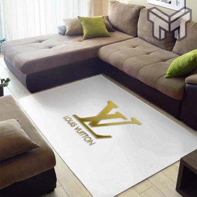 Louis Vuitton Rug Luxury Floor Carpet With Gold Louis Vuitton Logo