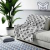 Louis Vuitton Supreme White Logo Fashion Luxury Brand Premium Blanket Fleece Living Room Luxury Blanket For Home