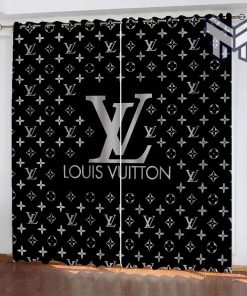 Louis vuiton black logo fashion luxury brand window curtain window decor,curtain waterproof with sun block