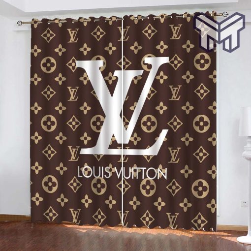 Louis vuiton brown logo fashion luxury brand window curtain window decor,curtain waterproof with sun block