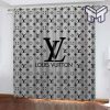 Louis vuiton grey printed premium logo fashion luxury brand window curtain window decor,curtain waterproof with sun block
