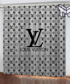 Louis vuiton grey printed premium logo fashion luxury brand window curtain window decor,curtain waterproof with sun block