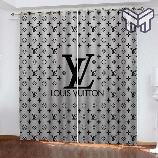 Louis vuiton grey printed premium logo fashion luxury brand window curtain window decor,curtain waterproof with sun block