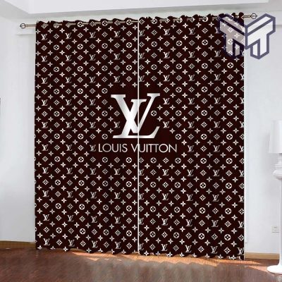 Louis vuiton new premium logo fashion luxury brand window curtain window decor,curtain waterproof with sun block