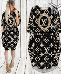 Louis vuitton black batwing pocket dress lv luxury brand clothing clothes outfit for women hot 2023