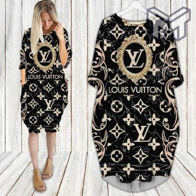 Louis vuitton black batwing pocket dress lv luxury brand clothing clothes outfit for women hot 2023