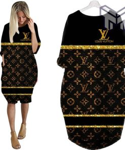 Louis vuitton black batwing pocket dress lv luxury brand clothing clothes outfit for women hot 2023 Type02