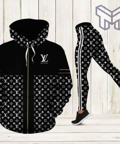 Louis vuitton black hoodie leggings luxury brand lv clothing clothes outfit for women hot 2023