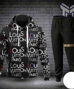 Louis vuitton black hoodie sweatpants pants hot 2023 lv luxury brand clothing clothes outfit for men type01
